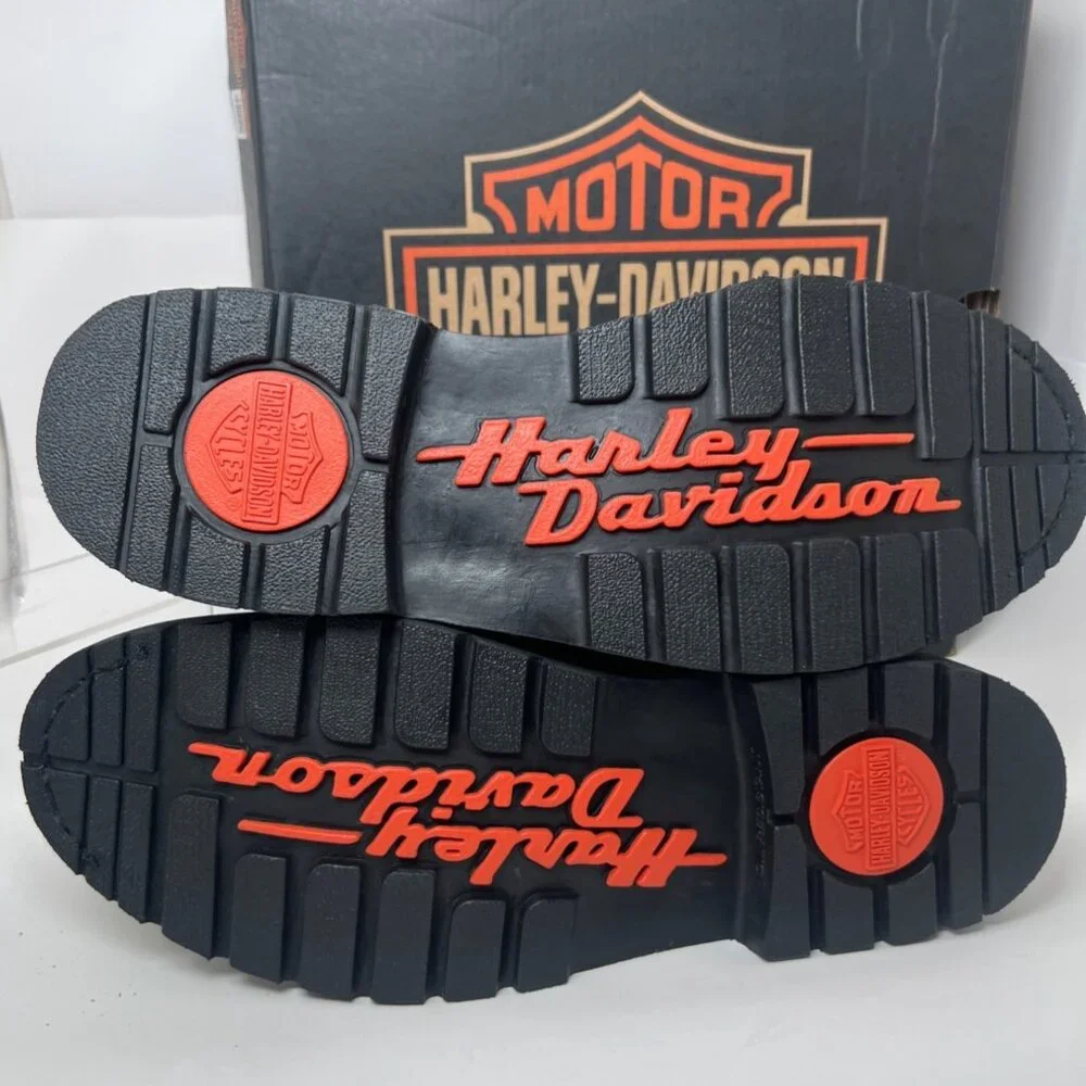 Harley Davidson Men Booker Boots Black Leather Motorcycle Boots Size 13